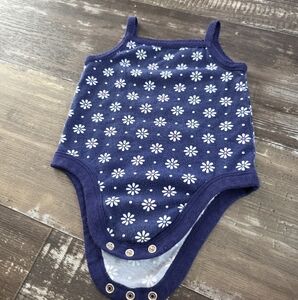 Blue Floral Baby Onesie